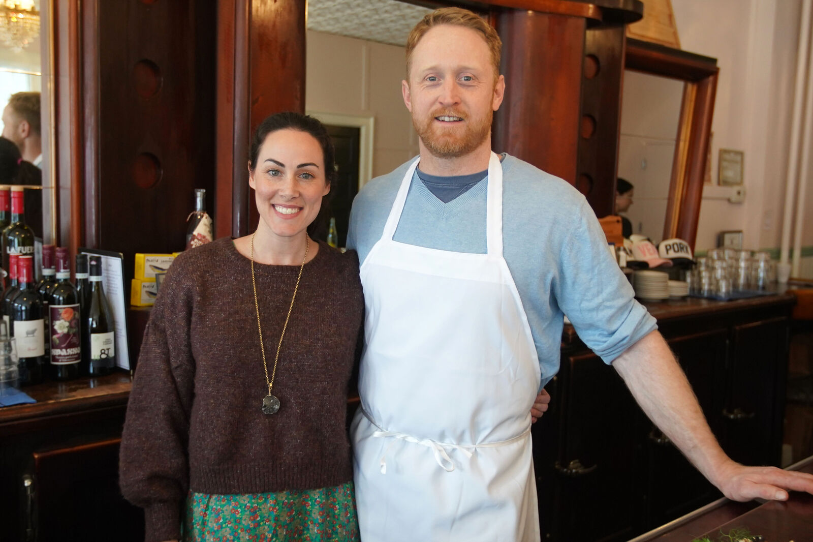 Caitlin and Tom, owners of Cafe Bar Moriarty